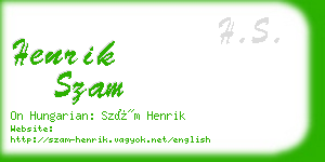 henrik szam business card